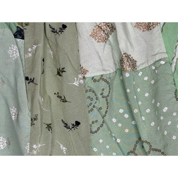 The Roots Patchwork Shorts SZ 26" Green Elastic Waistband Pockets Drawstring - Picture 8 of 8